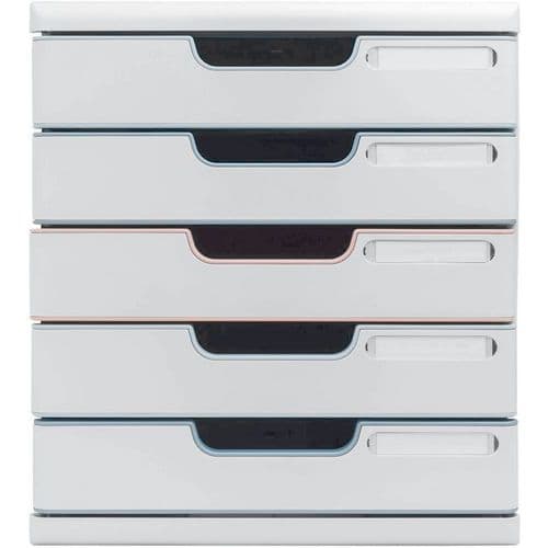 Module Authentik Blanc/couleurs Assorties A4 - 5 Tiroirs
