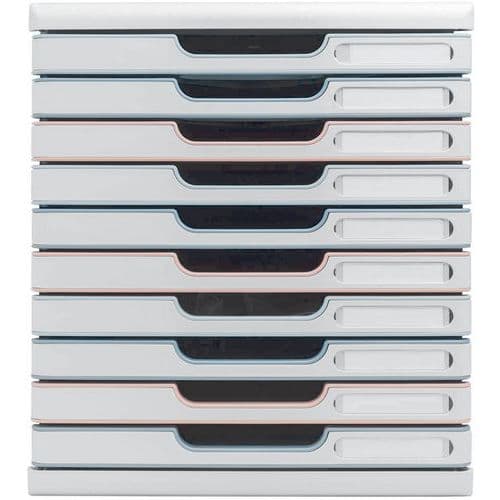 Module Authentik Blanc/couleurs Assorties A4 - 10 Tiroirs
