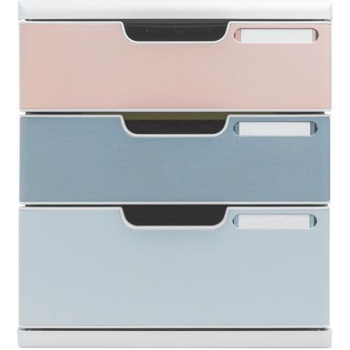 Module Authentik Blanc/couleurs Assorties A4 - 3 Tiroirs