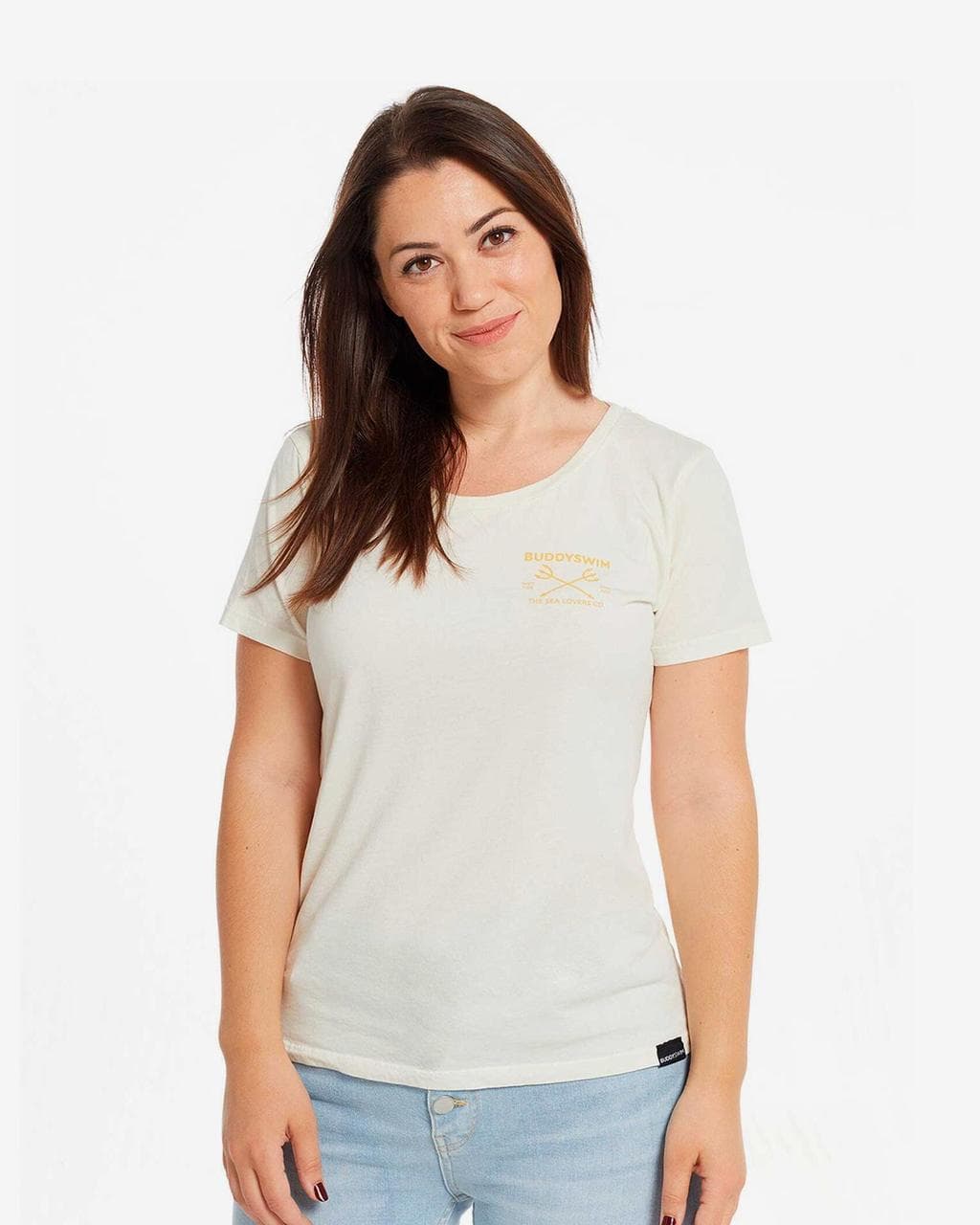 T-shirt BuddySwim The Sea Lovers Co manche courte blanc femme - S