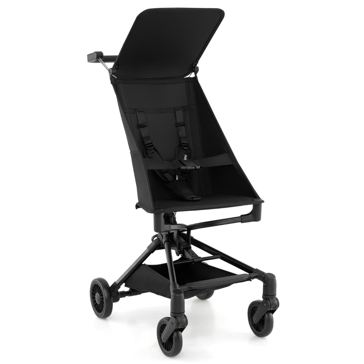 CostwayPoussette Compacte et Adaptée aux Avions avec Canopy Ajustable Grand Panier de Rangement pour Bébés 6-36 Mois Charge 15 kg Noir